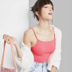 NWT Coral Stretchy Ribbed Spaghetti Strap Bodysuit Large